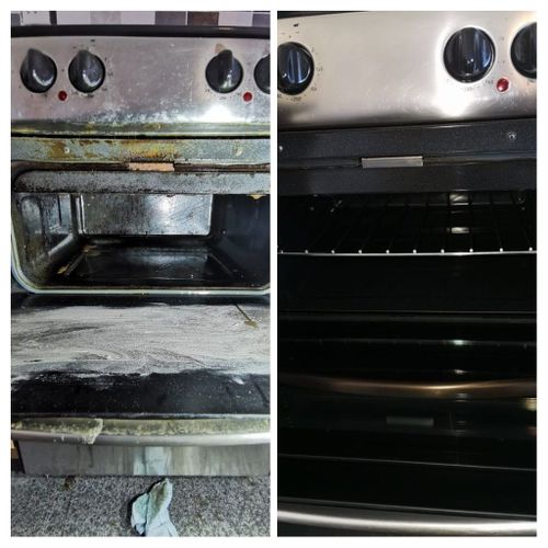Collage oven grill before and after 